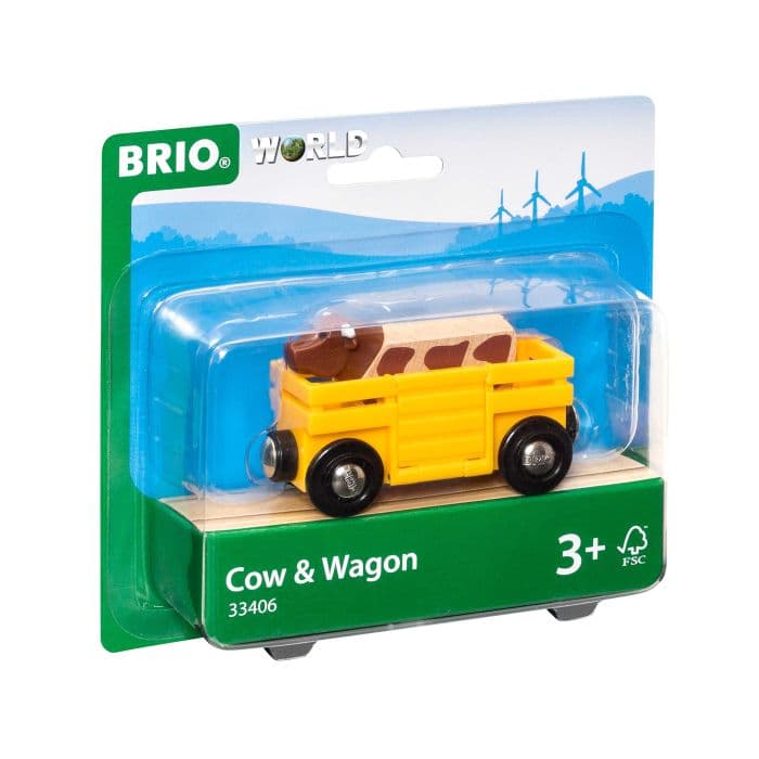 BRIO COW AND WAGON