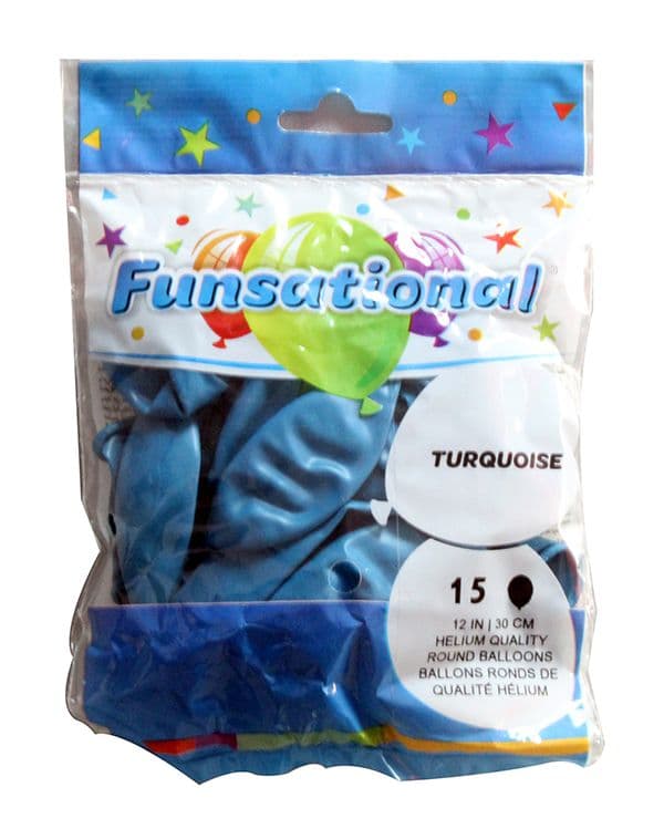 FS 12 INCH LATEX STANDARD COLOUR TURQUOISE 15CTP