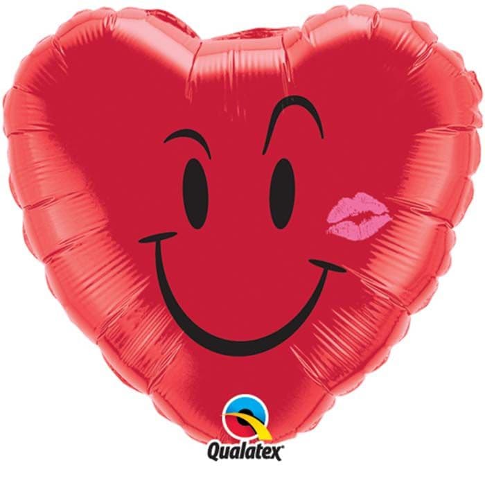 18 INCH FOIL HRT NAUGHTY SMILE & A KISS 1CTP