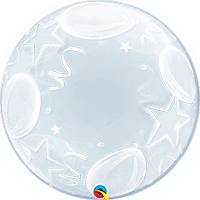 24 INCH DECO BUBBLE BALLOONS & STARS 1CTP