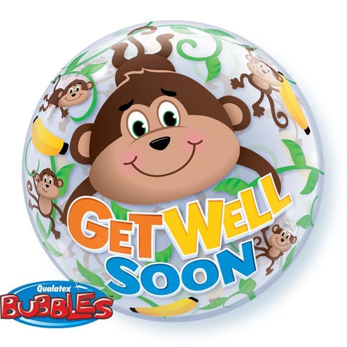 22 INCH SINGLE BUBBLE GET WELL MONKEYS 1CTP