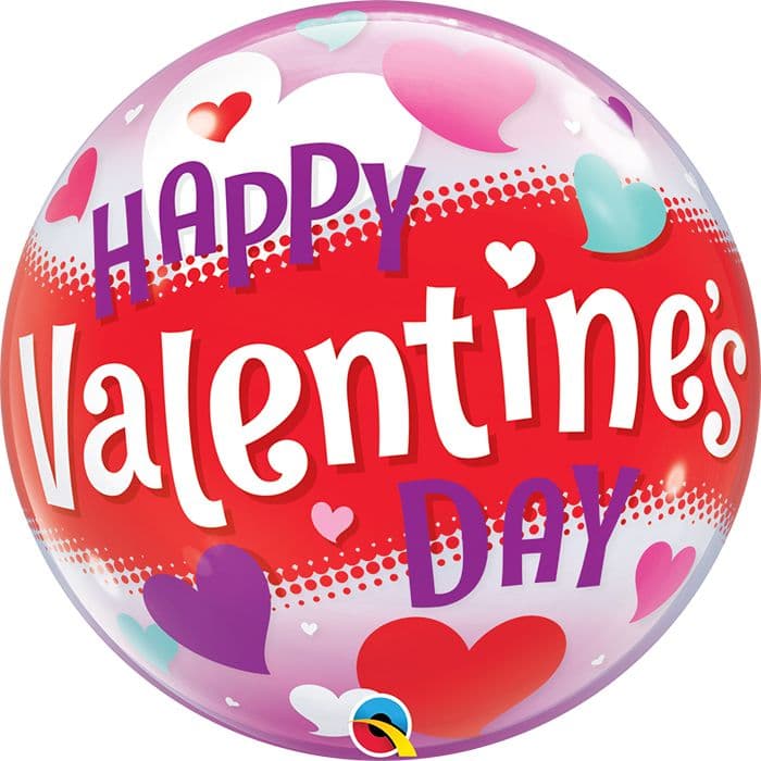 22 INCH SINGLE BUBBLE VALENTINES DAY HEARTS 1CTP