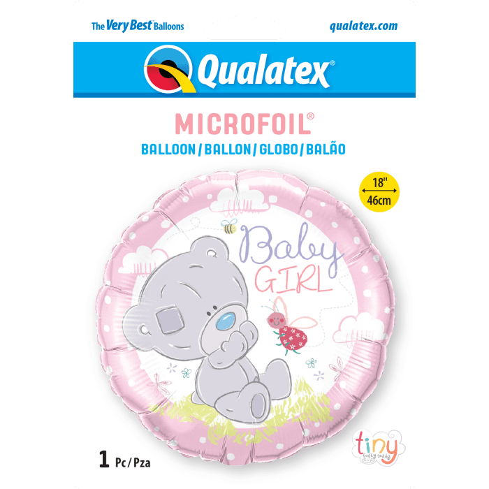 18 INCH FOIL RND TINY TATTY TEDDY BABY GIRL 1CTP