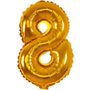 12 INCH AIRFILLED GOLD FOIL BALLOON NUMBERS 1CTP