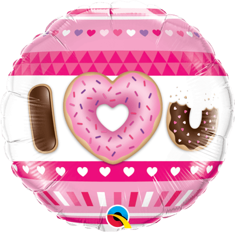 18 INCH FOIL I HEART U DONUTS 1CTP-