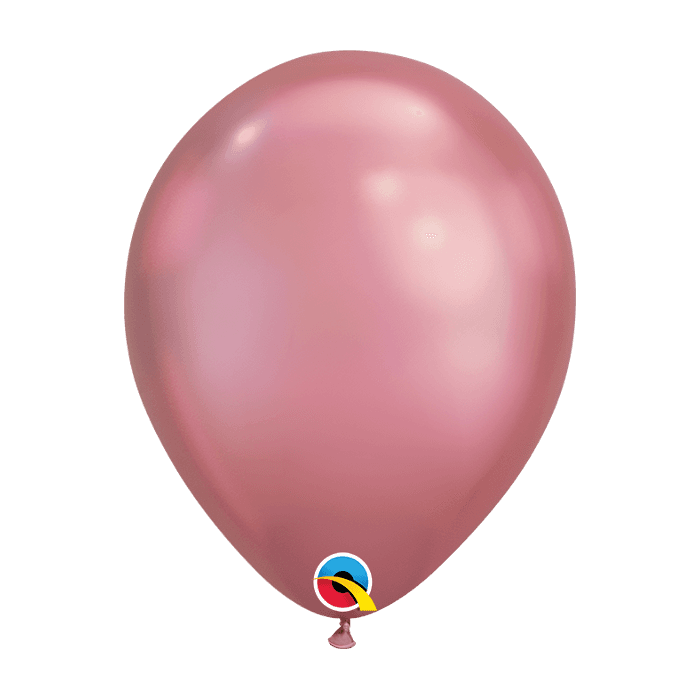 7 INCH LATEX RND CHROME MAUVE AIR FILLED 100CT