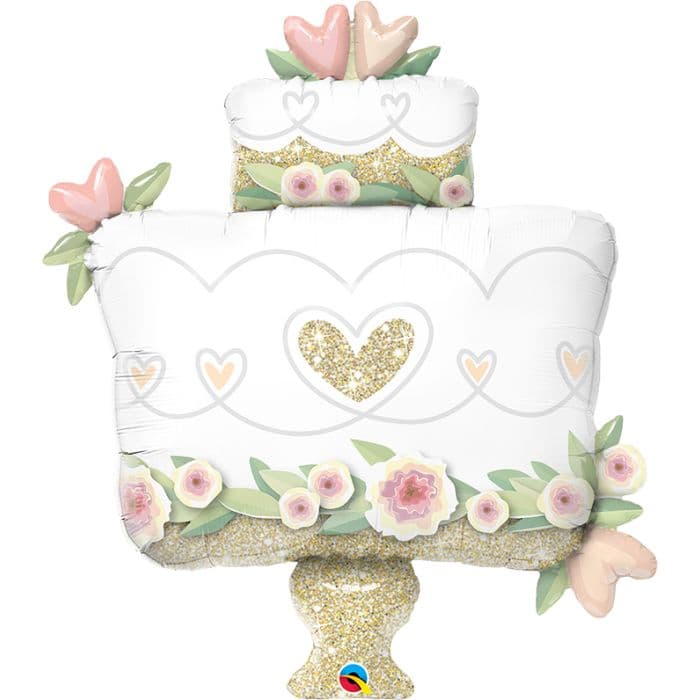 41 INCH FOIL GLITTER GOLD WEDDING CAKE 1CTP