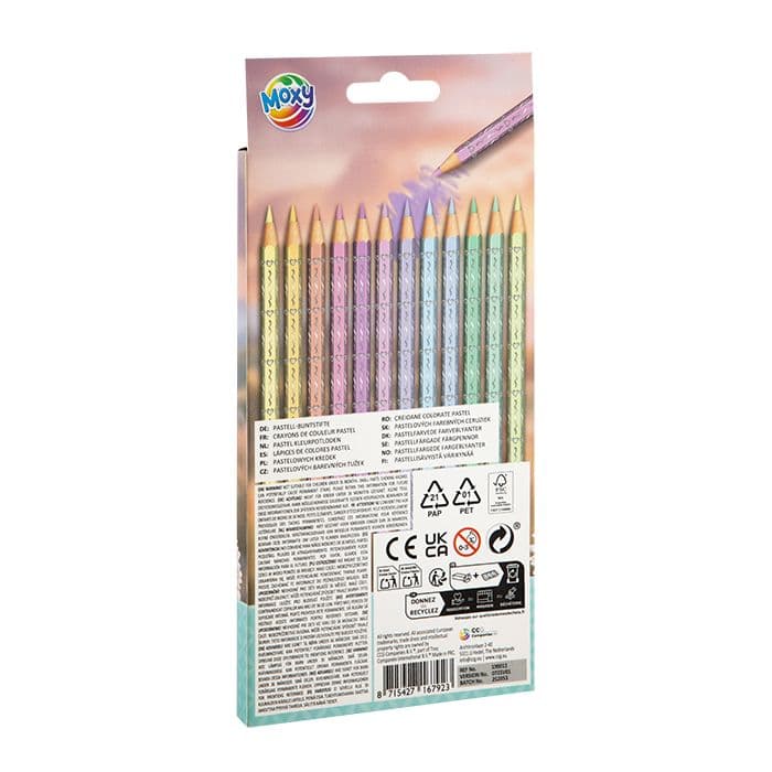 Moxy Horse Themed 12 Colouring Pencils Pastel