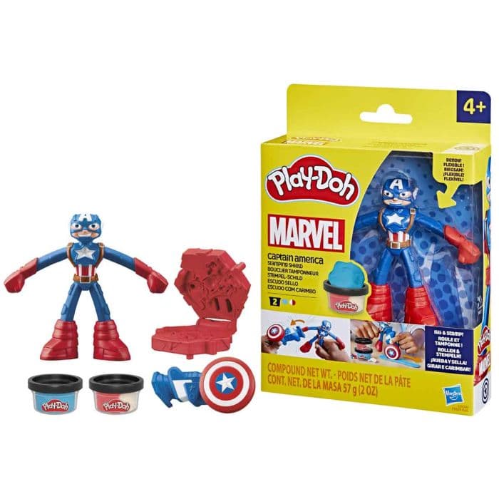 PLAY DOH CAPTAIN AMERICA STAMPING SHIELD