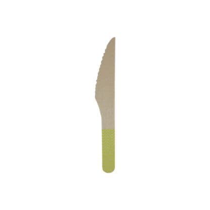 ECO WOODEN LIME GREEN CHEVRON KNIVES 8CT