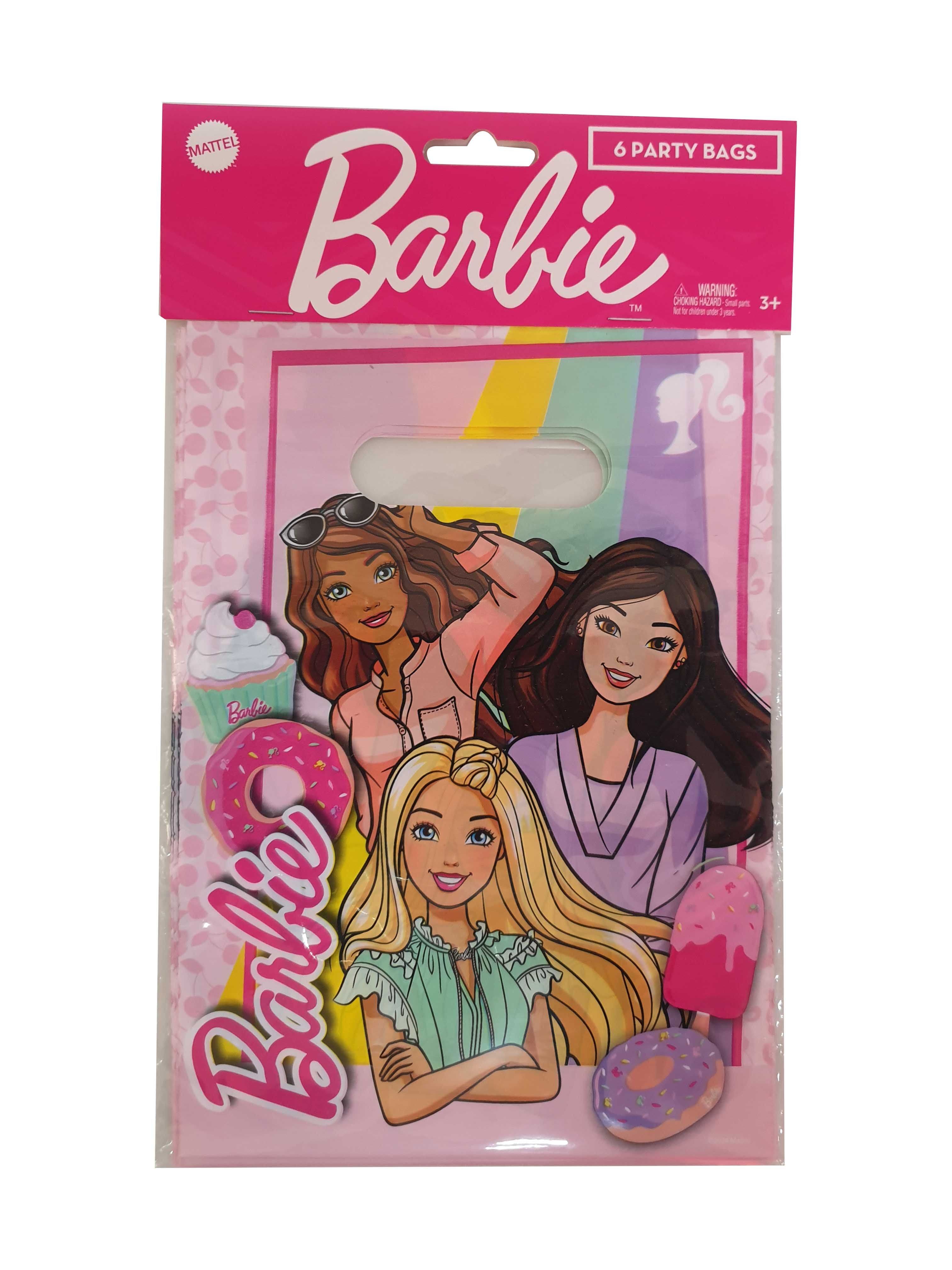 BARBIE PLASTIC PARTY BAGS 6CT