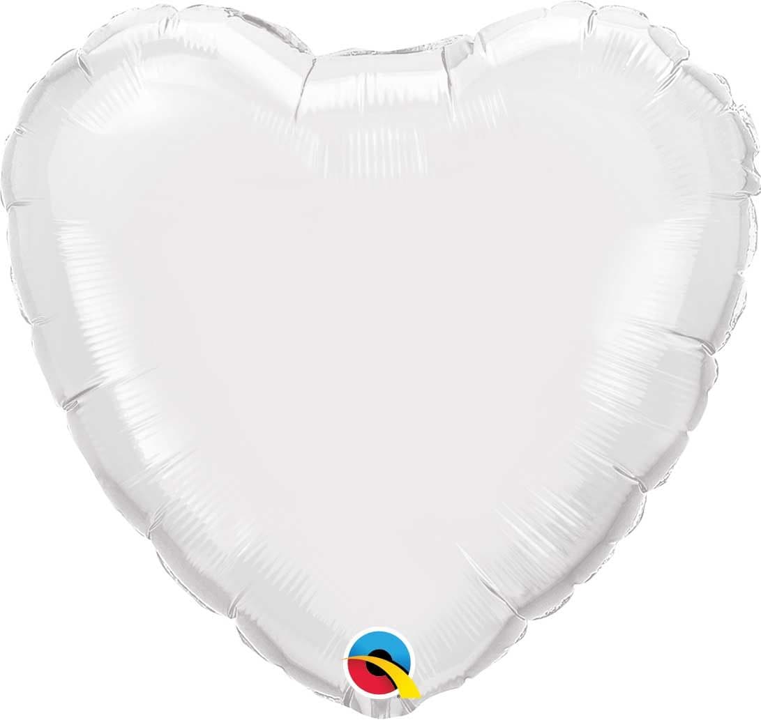 18 INCH FOIL HEART WHITE 1CTL
