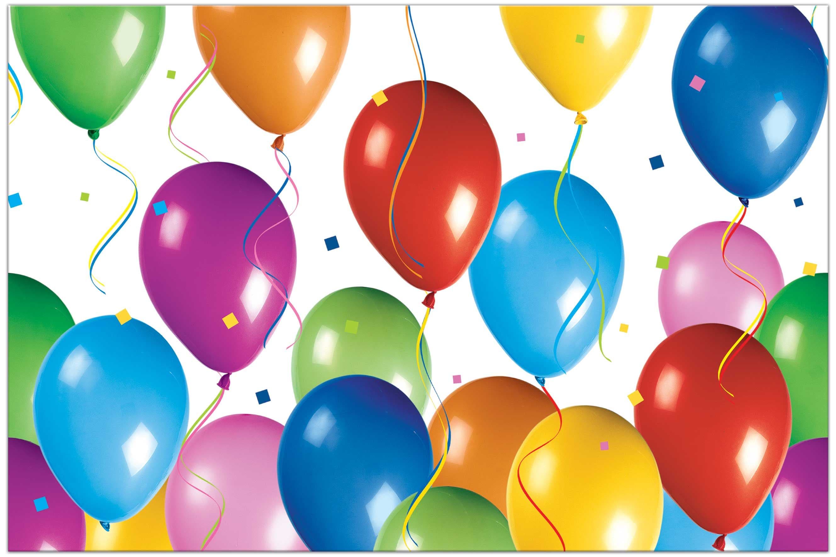 BALLOONS FIESTA PLASTIC TABLECOVER 120X180CM 1CT