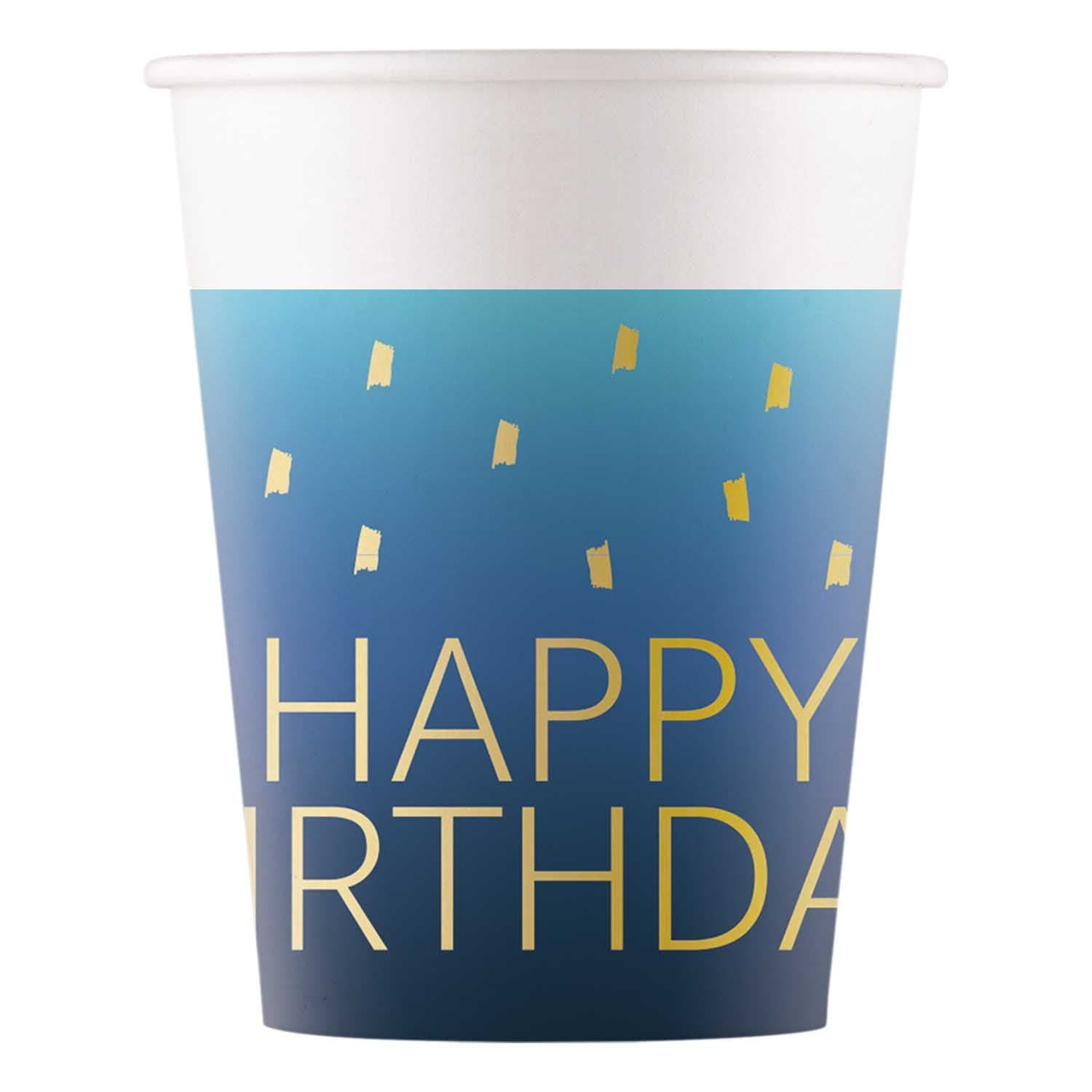GOLDEN HB BLUE PAPER CUPS 200ML 8CT
