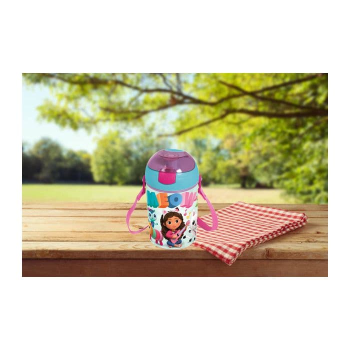 Gabbys Dollhouse Pop Up Canteen With Strap 450ml