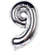 12 INCH AIRFILLED SILVER FOIL BALLOONS