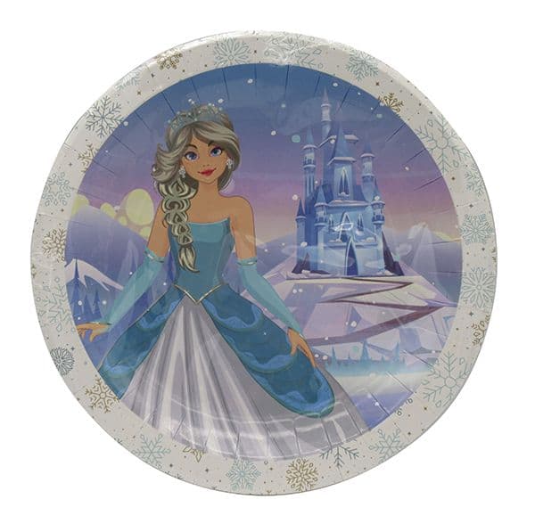 SNOW PRINCESS PAPER PLATES LARGE 23CM 8CT