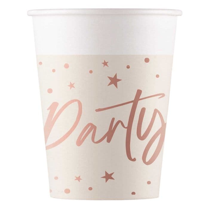 ROSE GOLD PAPER CUPS 200ML 8CT