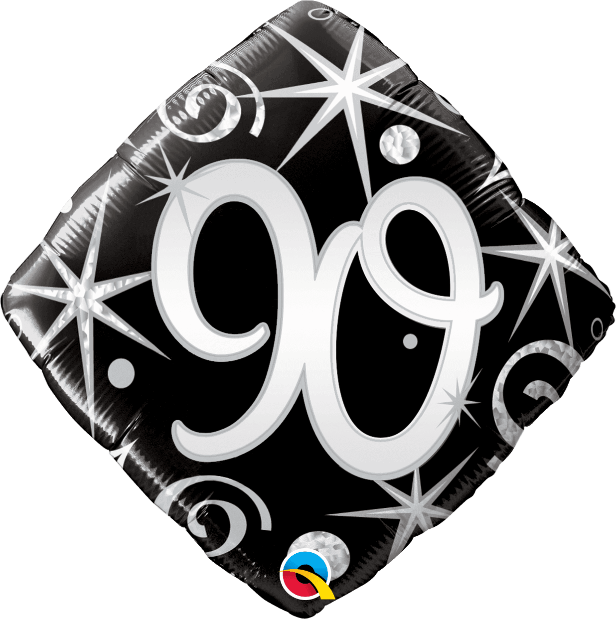 18 Inch Foil Age 90 Elegnt Sparkl N Swirls 1ctp