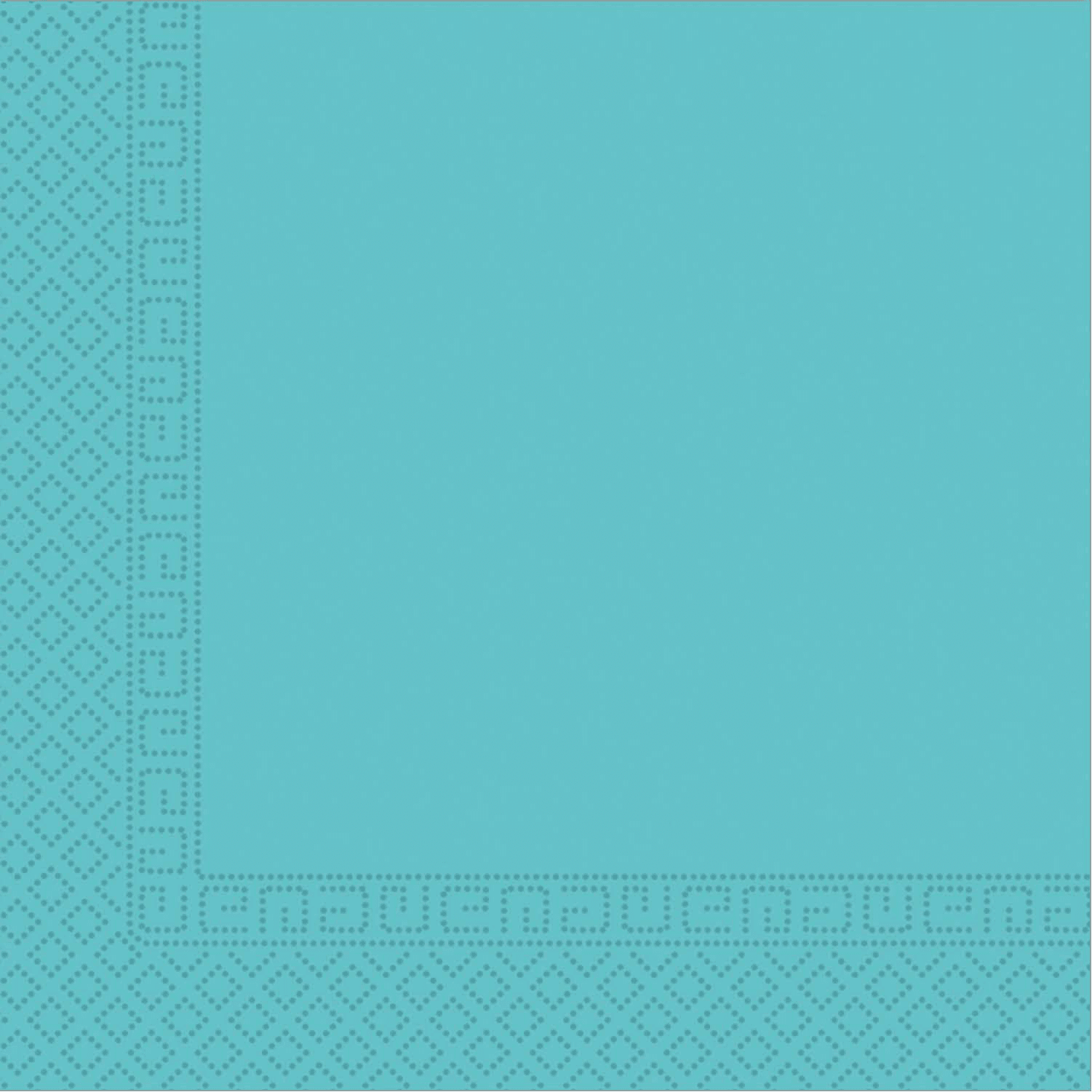 SOLID TURQUOISE THREE PLY PPR NAPKINS 33X33CM 20CT