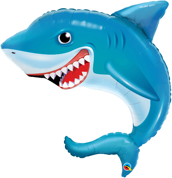 36 Inch Foil Smiling Shark 1ctp