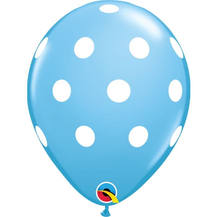 11 INCH LATEX RND BIG POLKA DTS ASST 50CTP