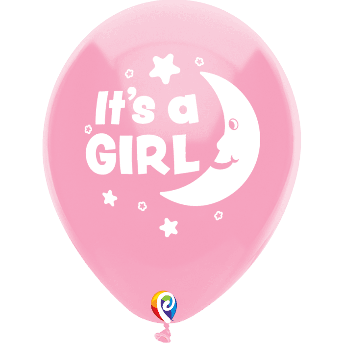 FS 9 INCH LATEX IT’S A GIRL MOON PINK 12CTP