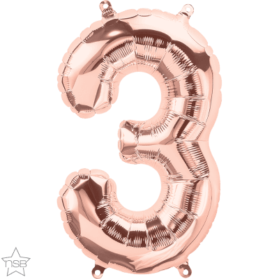 16 IN ROSE GOLD NUMBER 3 AIR FILLED 1CTP