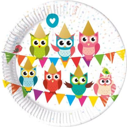 MY BST FRIEND OWL PAPER PLATES LARGE 23CM 8CT