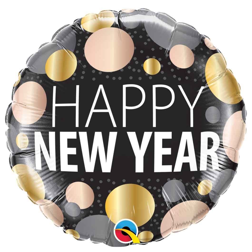18 INCH FOIL NEW YEAR METALLIC DOTS 1CTP