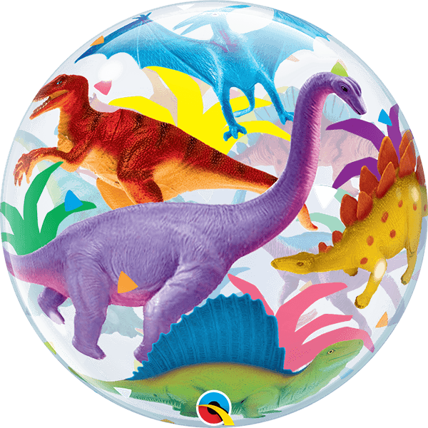 22 INCH SINGLE BUBBLE BDAY COLORFUL DINOSAUR 1 CTP