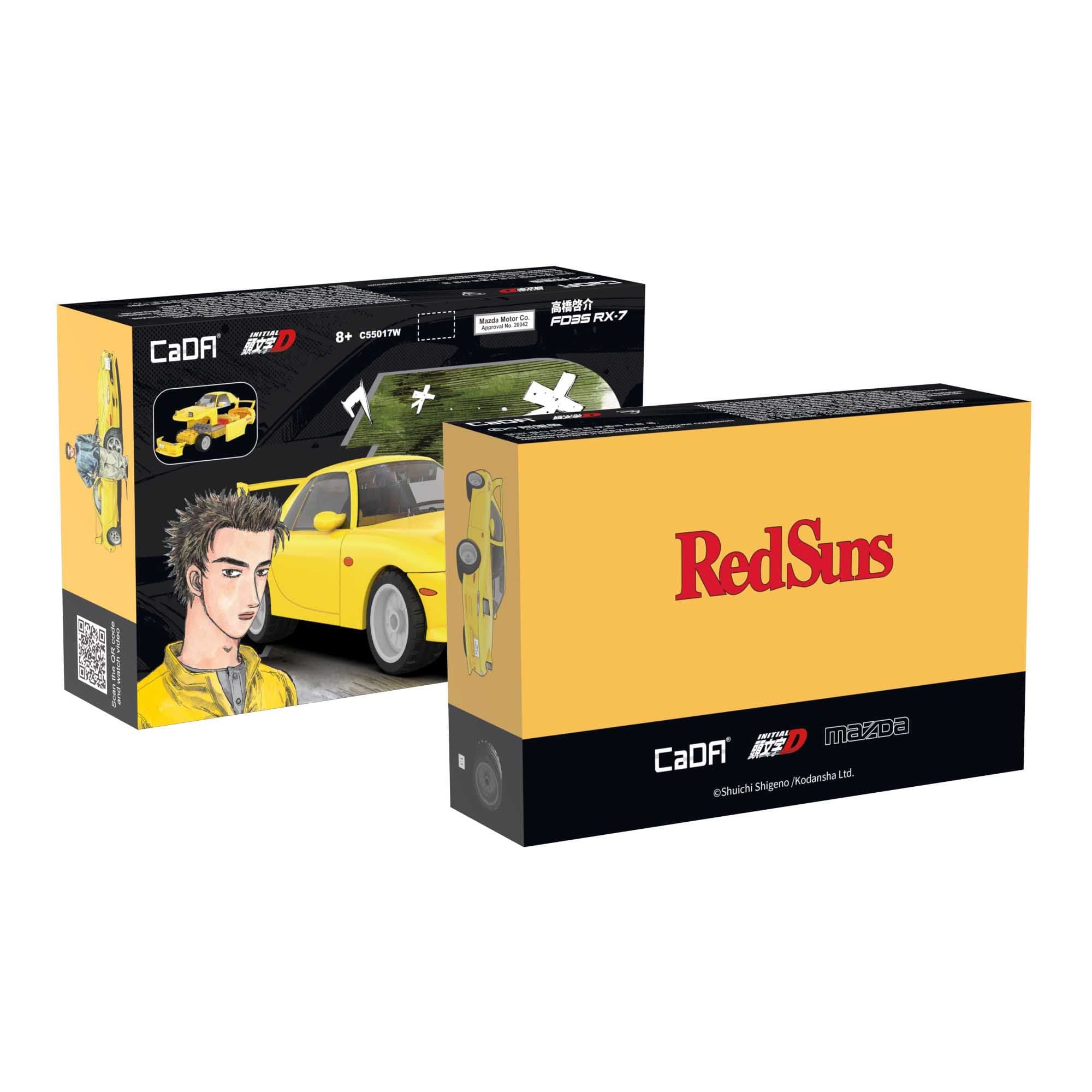 CADA 1:35 FREE WHEEL 66PC MAZDA RX7-FD YELLOW