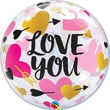 22 INCH SINGLE BUBBLE LOVE YOU HEARTS&ARROWS 1CTP