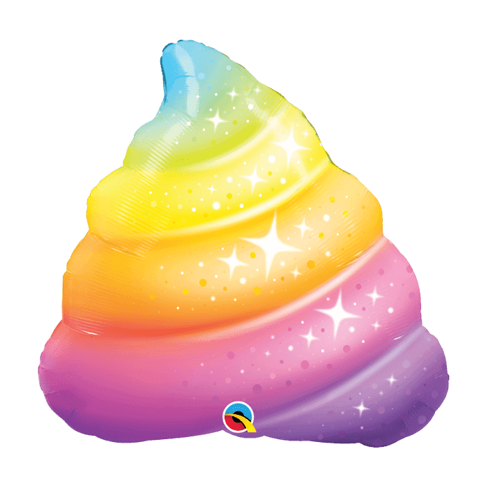 30 Inch Foil Rainbow Poop Sparkles 1ctp