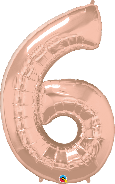 34 INCH FOIL NUMBER 6 ROSE GOLD 1CTP