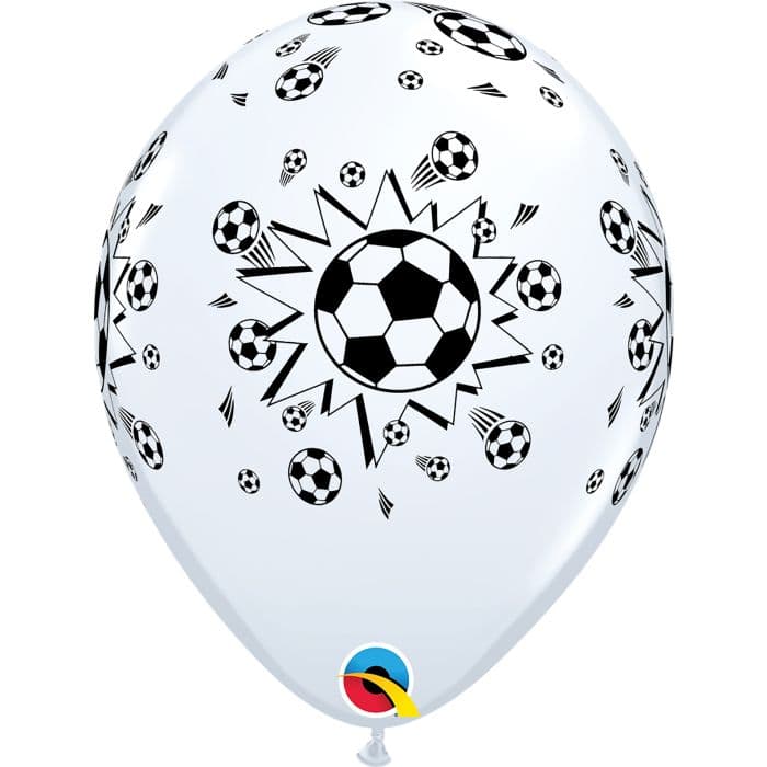11 INCH LATEX RND WHT PRT SOCCER BALL 50CTP