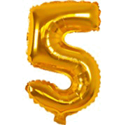 12 INCH AIRFILLED GOLD FOIL BALLOON NUMBERS 1CTP