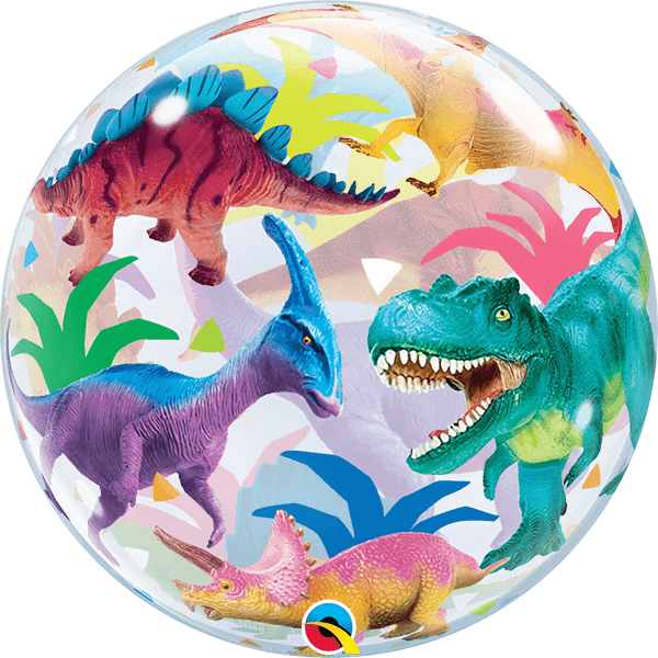 22 INCH SINGLE BUBBLE BDAY COLORFUL DINOSAUR 1 CTP