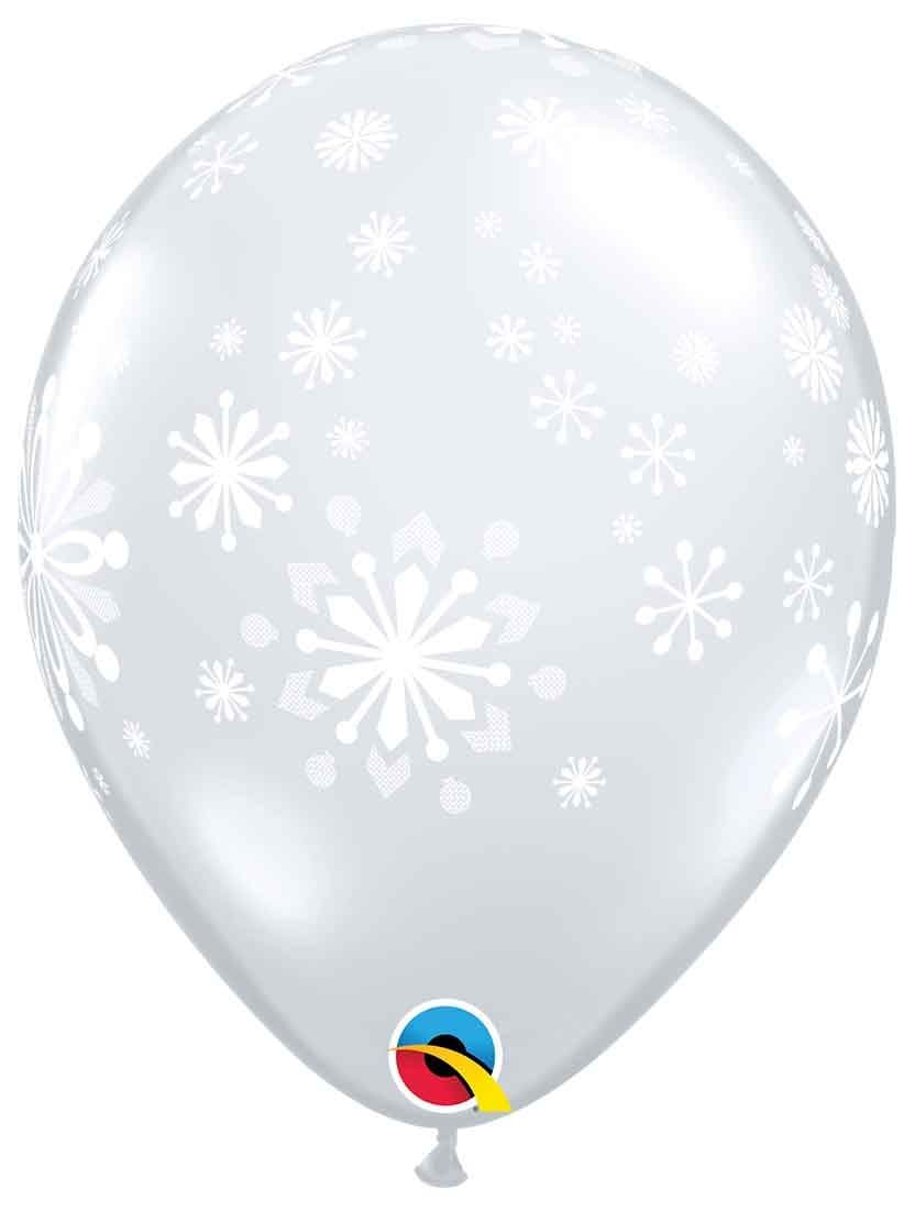 11 INCH LATEX CONTEMPORARY SNOWFLAKES 50CTP