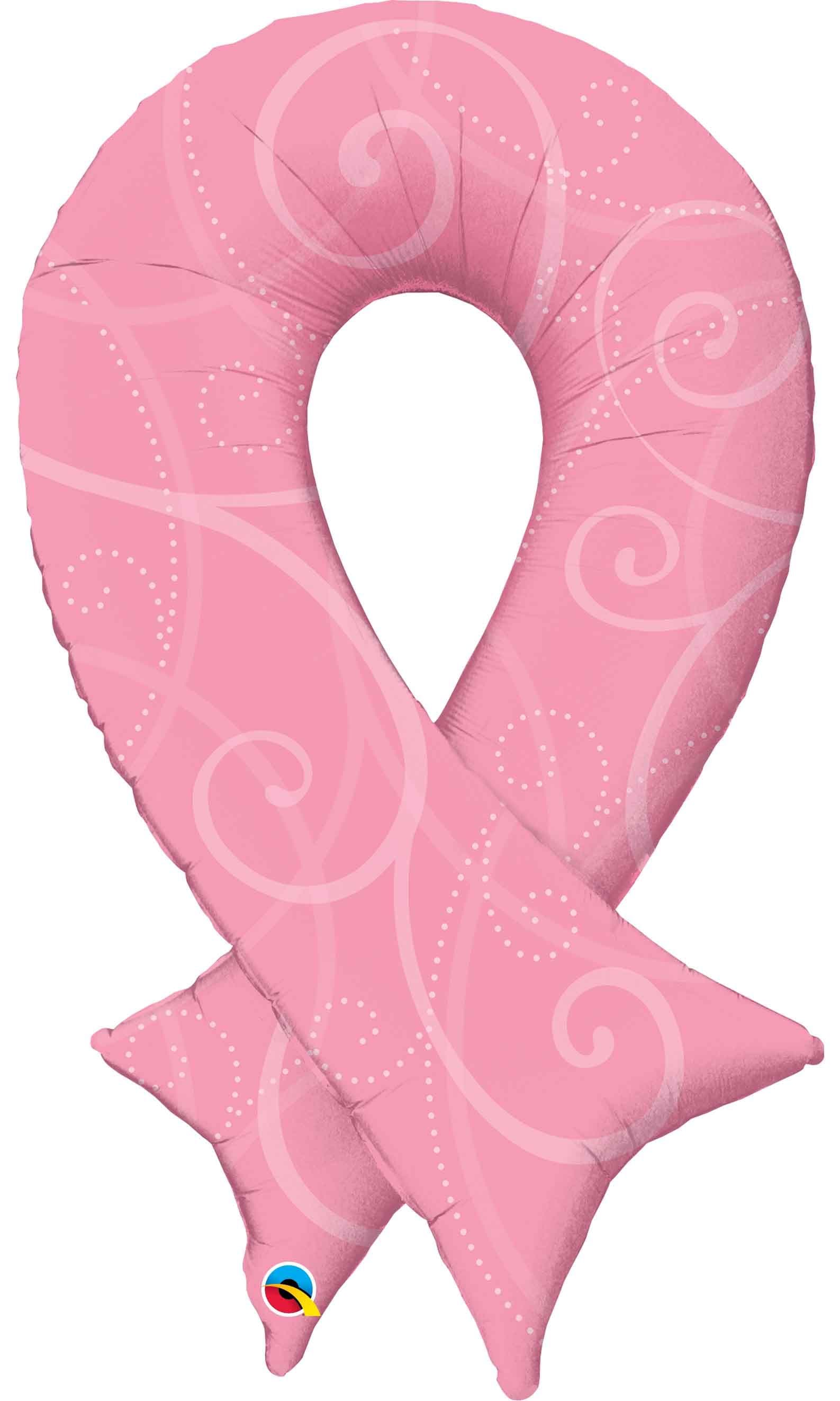 39 INCH FOIL PINK RIBBON FILIGREE 1CTP