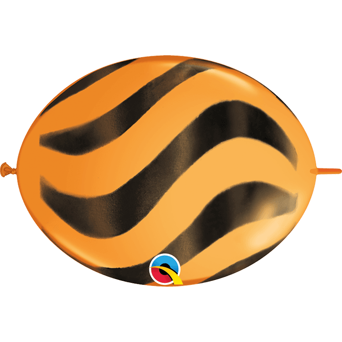 12 INCH LATEX QUICKLINKS WVY STRIPESBLK 50CTP