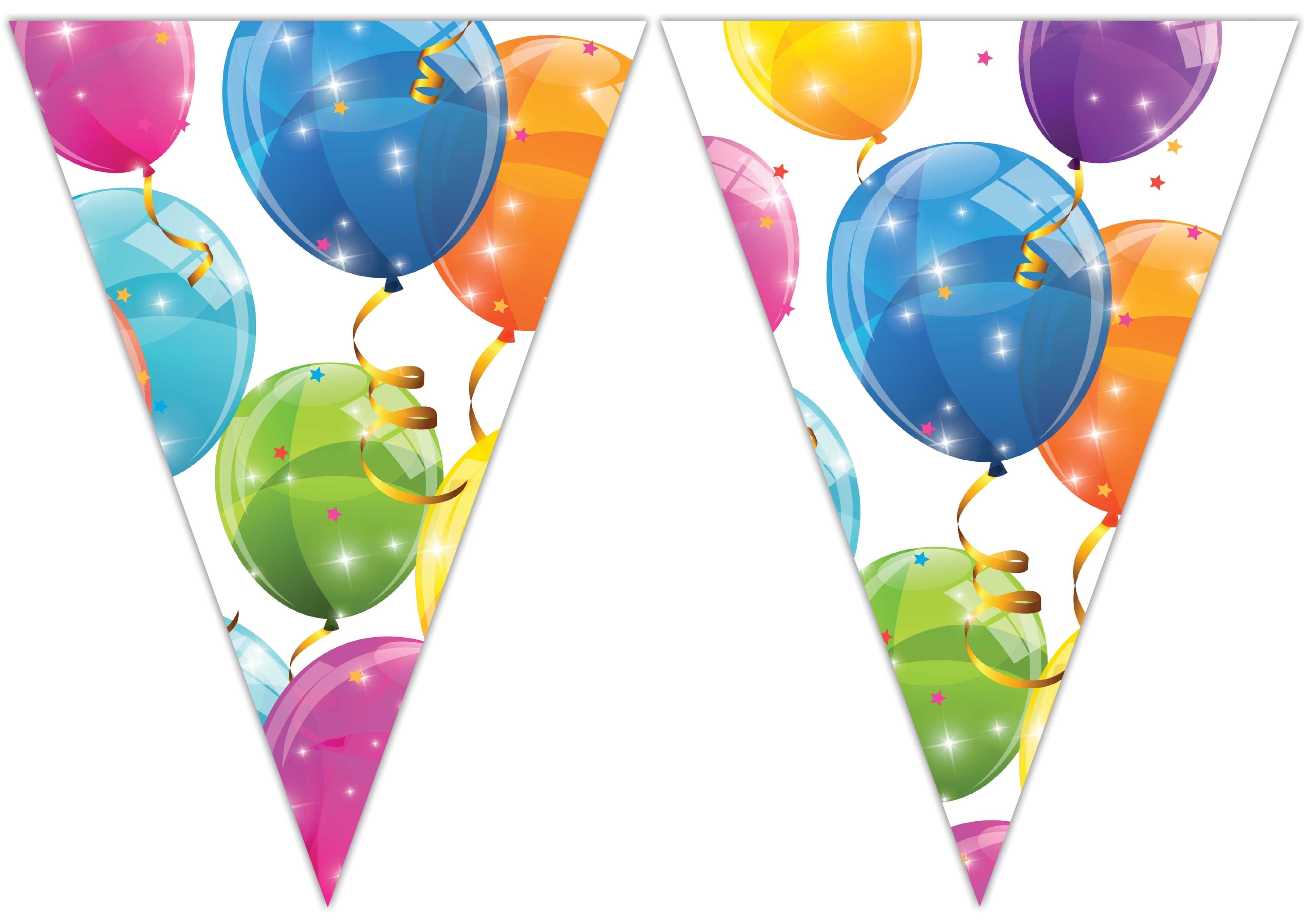 SPARKLING BALLOONS TRIANGLE FLG PLST BNR 9 FGS 1CT