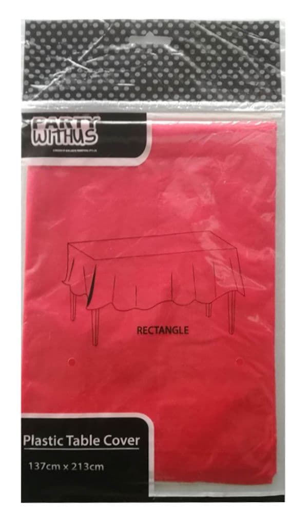 PLASTIC TABLE COVER-137CMx213CM(70G) RED 1CT