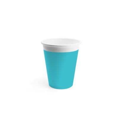 ECO COMP IND TURQUOISE PAPER CUPS 200ML 8CT