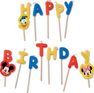 PLAYFUL MICKEY HAPPY B/D TOOTHPICK CANDLES