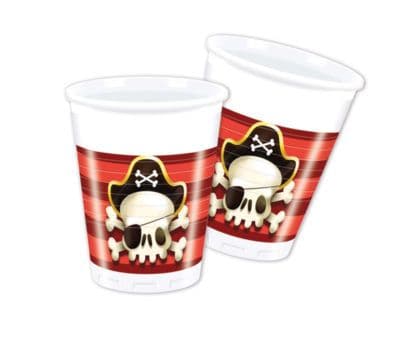 POWERFUL PIRATES PLASTIC CUPS 200ML 8CT