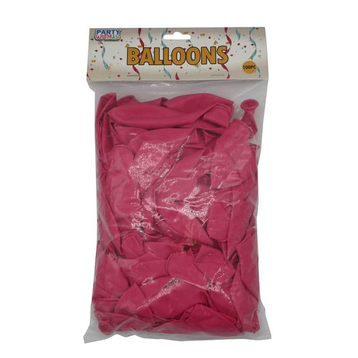 12 INCH LATEX STANDARD BRIGHT PINK 100CTP