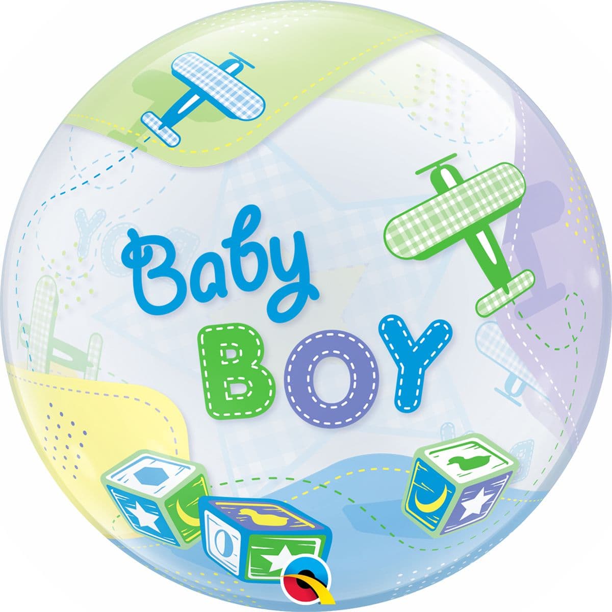 22 INCH SINGLE BUBBLE BABY BOY AREOPLANES 1CTP