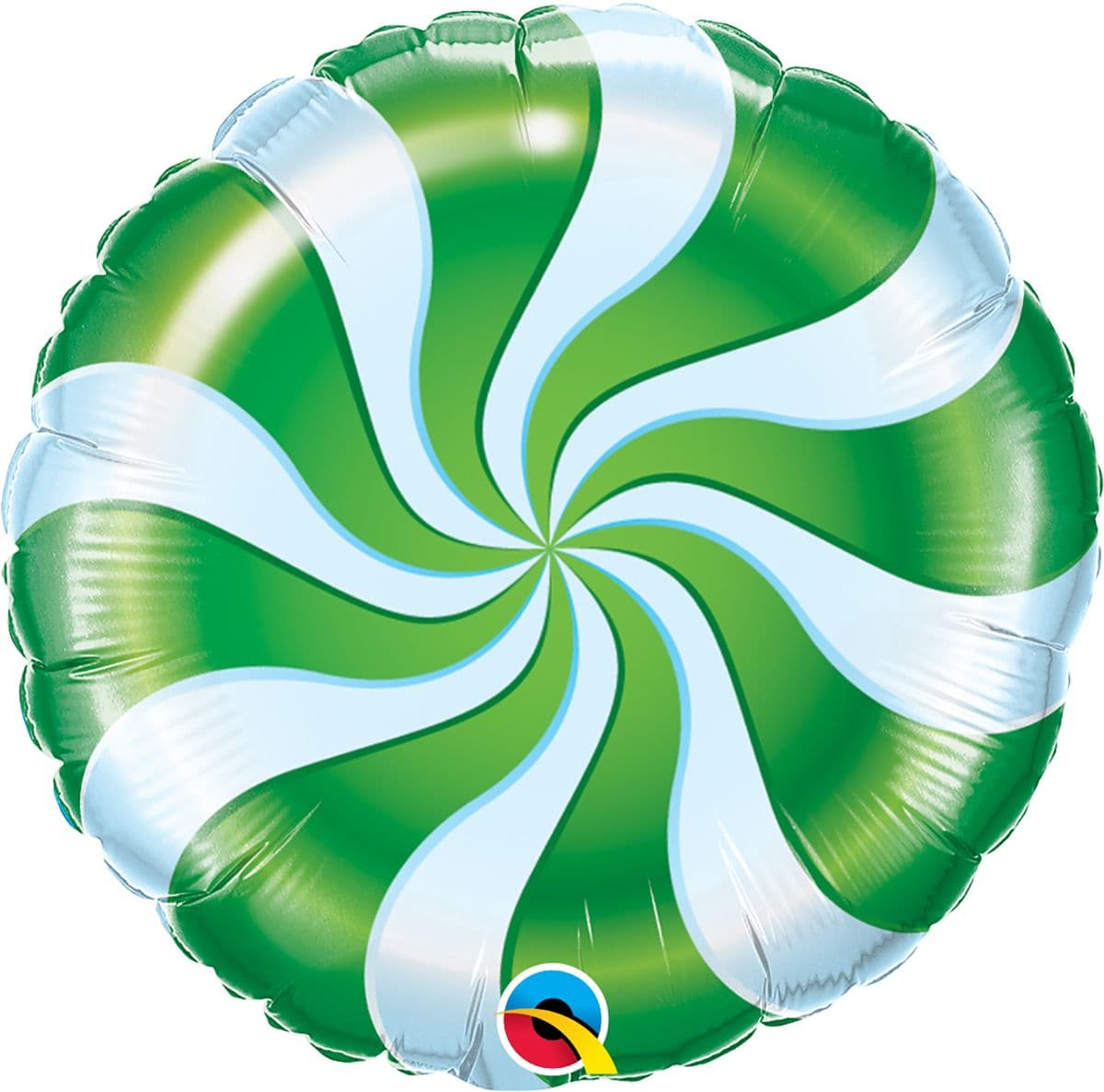 18 INCH FOIL RND CANDY SWIRL GREEN 1CTP