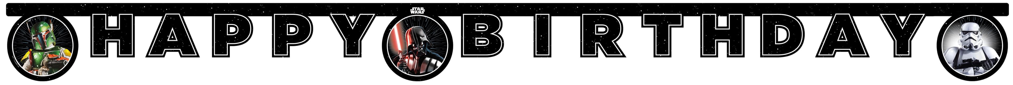 STAR WARS GALAXY HAPPY BIRTHDAY DIE-CUT BANNER 1CT